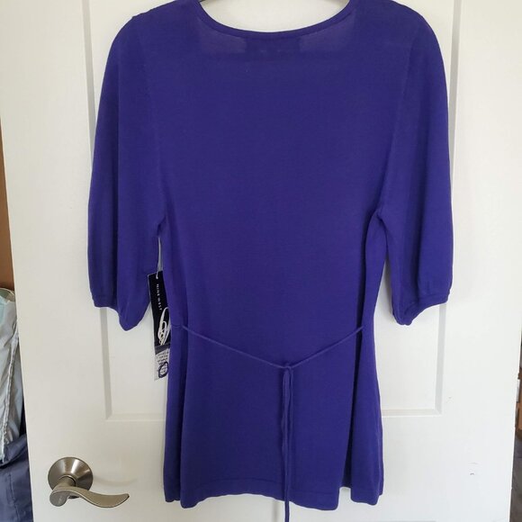 Nine West - Women's sweater top 3/4 Sleeves with jeweled Size M Amethyst - Picture 3 of 9